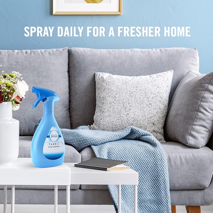 Febreze Fabric Spray Air Freshener, Odor-Fighting Fabric Refresher, Sneaker Balls Alternative, Couch Cleaner, Linen Spray, Multi-Use, Extra Strength Scent, 23.6 fl oz (Pack of 2)