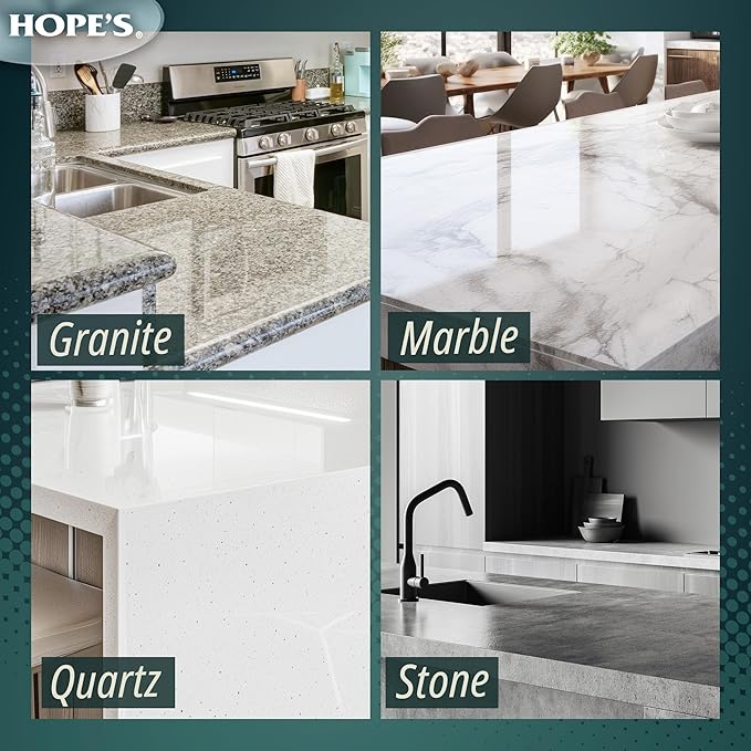 HOPE'S Perfect Granite & Marble Countertop Cleaner, Stain Remover and Polish, Streak-Free, Ammonia-Free, 22 Ounce, Pack of 2