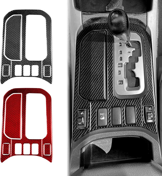 Gear Shift Interior Stickers Fit for Toyota 4Runner(N210) 2003-2009 | for 4 Runner SR5/Sport Edition/Limited | Real Carbon Fiber | Accessories | Center Console Gear Shift Panel | Thick Overlay