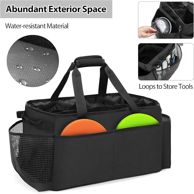 HODRANT Detailing Bag with Polisher Carry Bag for Buffer Bottle Towel | Large Detail Care Box for Auto Detailing Supplies, Car Wash Caddy & Trunk Organizer for Cleaning Kit, Black, Patent Design