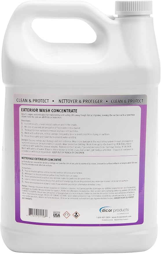 Dicor CP-EWC-1GL Black Streak Remover Exterior Cleaning Care for RV and Vehicle Surfaces, White