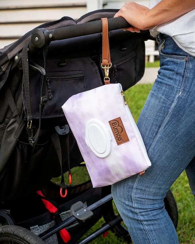 Bumco Diaper Clutch - Portable Wipes Dispenser & Baby Travel Essential, Airtight Dispenser, Refillable Wipes Container, Travel Baby Essentials, Diaper Bag Purse