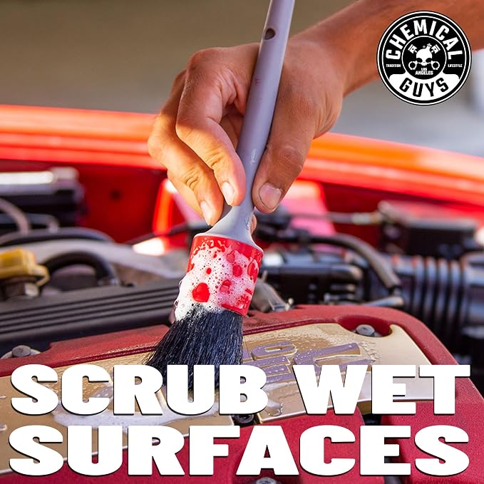 Chemical Guys All in the Details Exterior Detailing Brushes - 3-Piece Soft Scratch-Free Brushes for Wheels, Bumpers, Grilles, Badging & Tight Exterior Gaps on Cars, Trucks, SUVs & More | Three soft, scratch-free brushes reach wheels, bumpers, grilles, ...