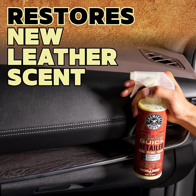 Chemical Guys, Leather Quick Detailer, Cleaner & Conditioner Spray, 32 oz | Quick spray cleans and conditions seats, furniture and apparel, safe on natural, synthetic and faux leather