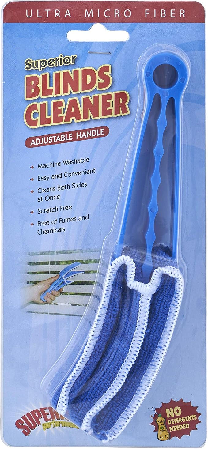 Blind Cleaner Duster Tool, Fan Blade Cleaner, Air Duct Cleaning Tools, Blue Window Blinds Cleaner with Microfiber Sleeve for Fans, Window Blinds, Vents, Shutters…-Superio