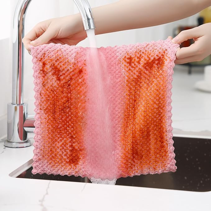 Homaxy 12 Pack Kitchen Dish Cloths, Ultra Soft and Absorbent Dish Towels, Reusable Fast Drying Microfiber Cleaning Cloth, Coral Velvet No-lint Cleaning Rags, 10 x 10 inches, Mix Color