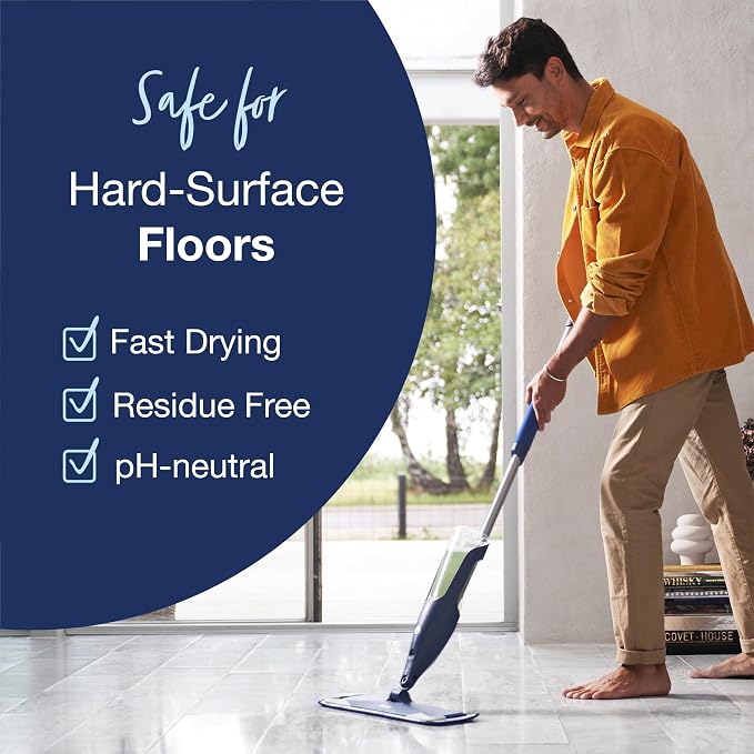 Bona Multi-Surface Floor Cleaner Refill - 96 fl oz - Lemon Mint | Residue-Free Floor Cleaning Solution refill for Spray Mop and Spray Bottles - Use on Stone, Tile, Laminate, and Vinyl Floors
