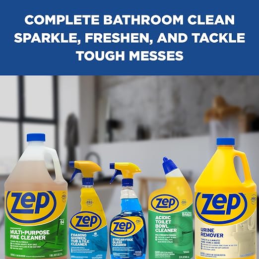 Zep Foaming Shower Tub and Tile Cleaner - 32 oz (Case of 4) ZUPFTT324 - No Scrub Formula, Breaks up Tough Buildup on Contact