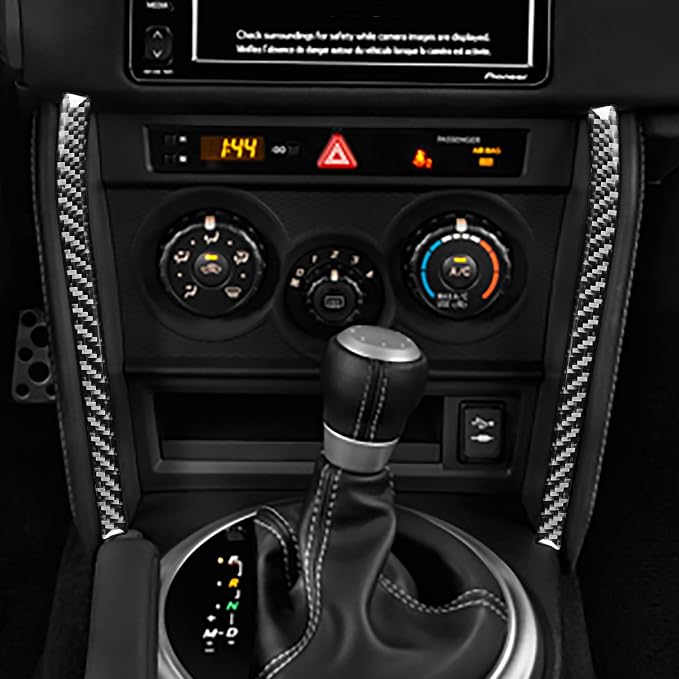 Real Carbon Fiber Trim for Subaru Accessories | for BRZ/Scion FR-S/Toyota 86 2016 2017 2018 2019 2020 Radio Control Panel Side Strip Interior Thick Overlay Decal