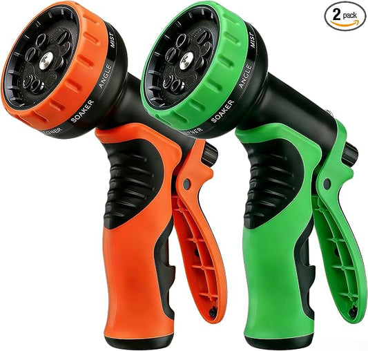 Garden Hose Nozzle with 10 Spray Patterns – Hose Sprayer Nozzle for Car Washing, Pet Bathing & Lawn Care with Lock Feature & Comfort Grip – Fits All 3/4" Standard Hoses Thread