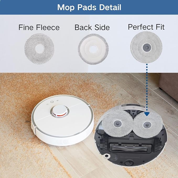 8-Pack Replacement Mop pads compatible with Dreame L50/L40/L40s/L30/L20/L10 Ultra/L10s Pro Ultra/L10s Pro Gen2/L10s Ultra Gen2/L10s Plus/ X50/X40/X30 Ultra/X40 Master/Mova P10/P50 Pro Ultra/V50 Ultra