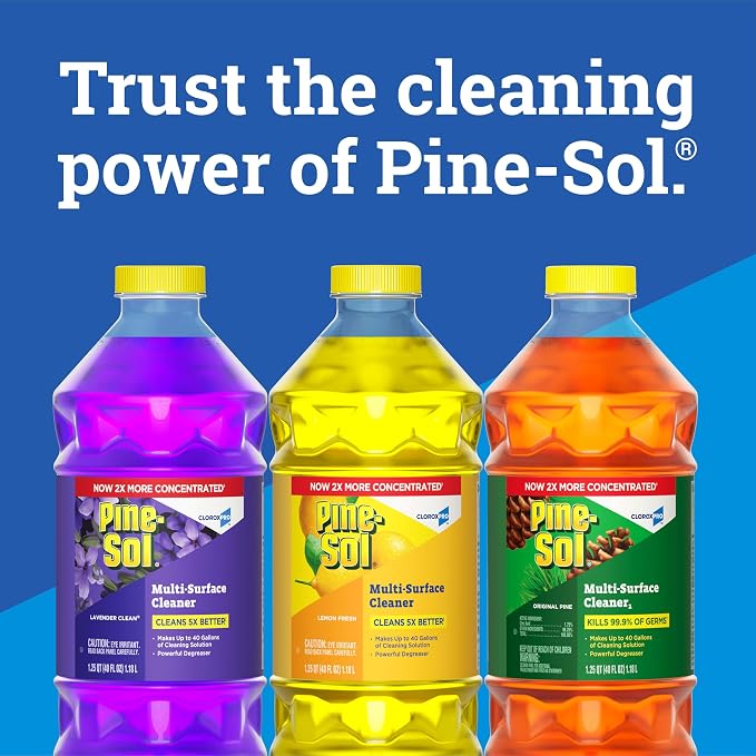 Pine-Sol Multi-Surface Cleaner, CloroxPro, 2x Concentrated Formula, All-Purpose Cleaner, Lavender Clean, 40 Fluid Ounces (Pack of 2)