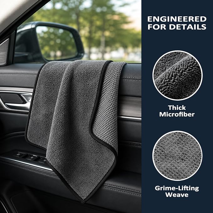 Genie Cloth Magic Cloth, 5 PCS Genie Magic Cleaning Cloth, Removes Grease, Leaves No Watermarks, Reusable Magic Cloth for Glass, Car Windows & Kitchens(1 Box)