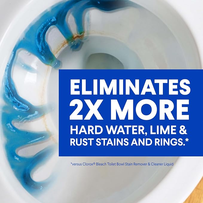 Clorox Toilet Bowl Cleaner Heavy-Duty Gel, Arctic Clean, Bleach-Free Stain Remover, Kills 99.9% of Germs, 24 oz, Pack of 2