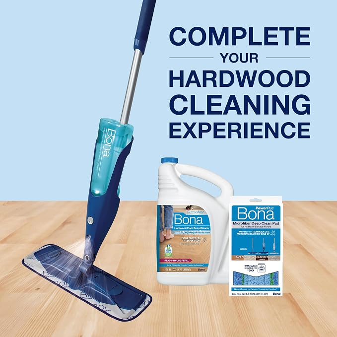 Bona PowerPlus Hardwood Floor Deep Cleaner Refill - 128 fl oz - Refill for Bona Spray Mops and Spray Bottles - Residue-Free Floor Cleaning Solution for Wood Floors | Refill for Bona Spray Mops and Spray Bottles - Residue-Free Floor Cleaning Solution fo...