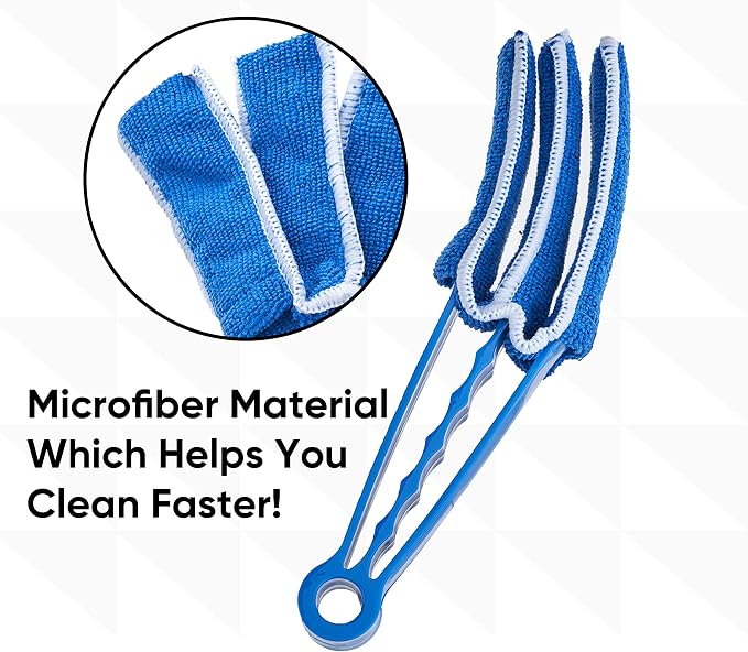 Blind Cleaner Duster Tool, Fan Blade Cleaner, Air Duct Cleaning Tools, Blue Window Blinds Cleaner with Microfiber Sleeve for Fans, Window Blinds, Vents, Shutters…-Superio