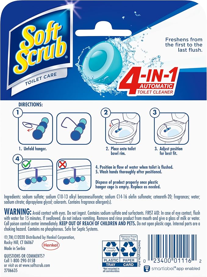 Soft Scrub 4-in-1 Toilet Care, Sapphire Waters, 50 Gram