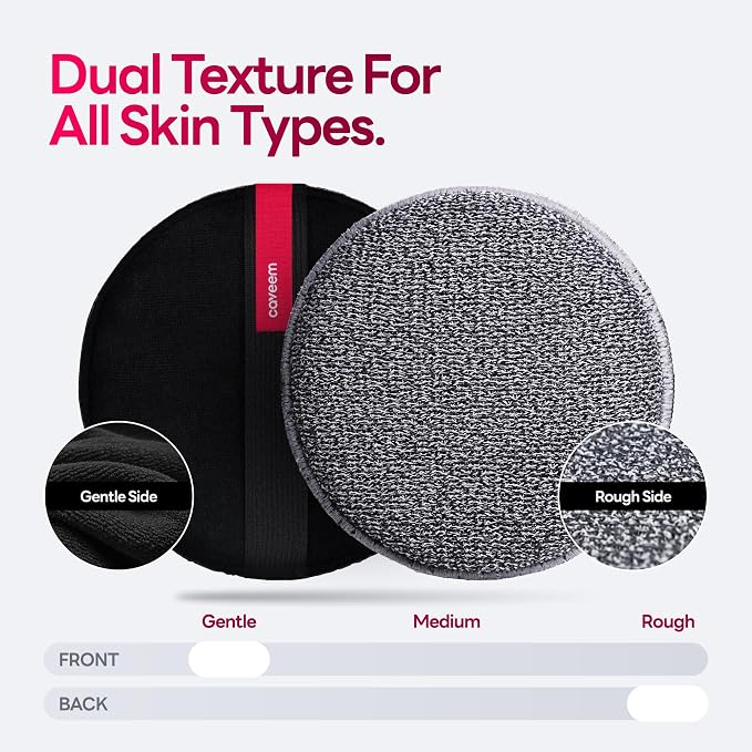 Caveem Exfoliating Body Scrubber, Bath and Body Scrub Buffer, Body Exfoliator for Remove Dead Skin, Gentle and Rough Lightweight Sponge for Shower (2 Pack)