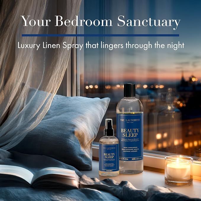 The Laundress Beauty Sleep Fabric-Spray, Wrinkle Release & Pillow Spray, Fabric Refresher, Upholstery and Linen, Tranquil Comforting Inspired Scent, 8 Fl Oz, (Pack of 2)