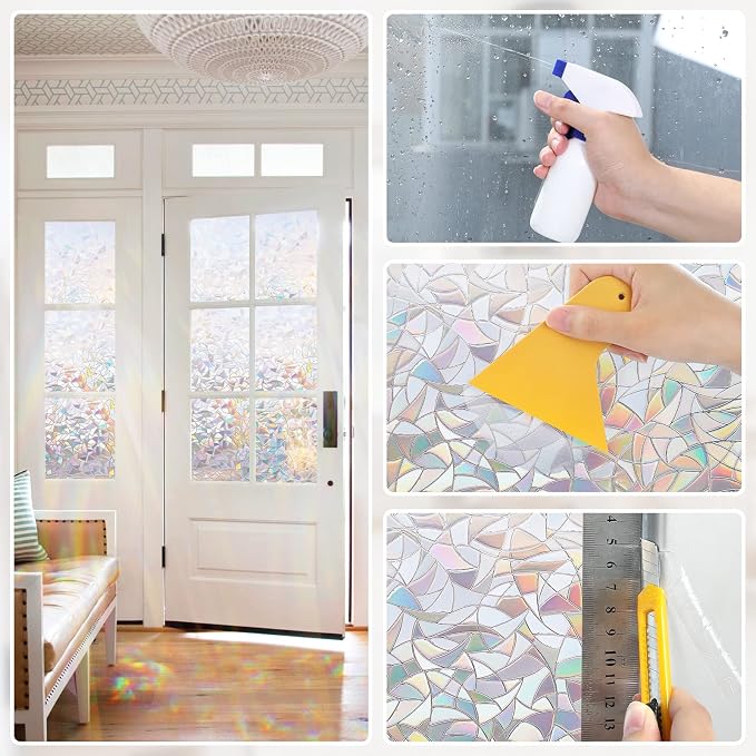 rabbitgoo Window Tint Kit, Window Privacy Film Installation Tint Tools, 3 Pieces Easy to Apply Frosted Glass Stained Glass Privacy Film Application Kit Include Squeegee, Utility Knife, Spray Bottle | Easy Application for Privacy Film, Efficient Install...