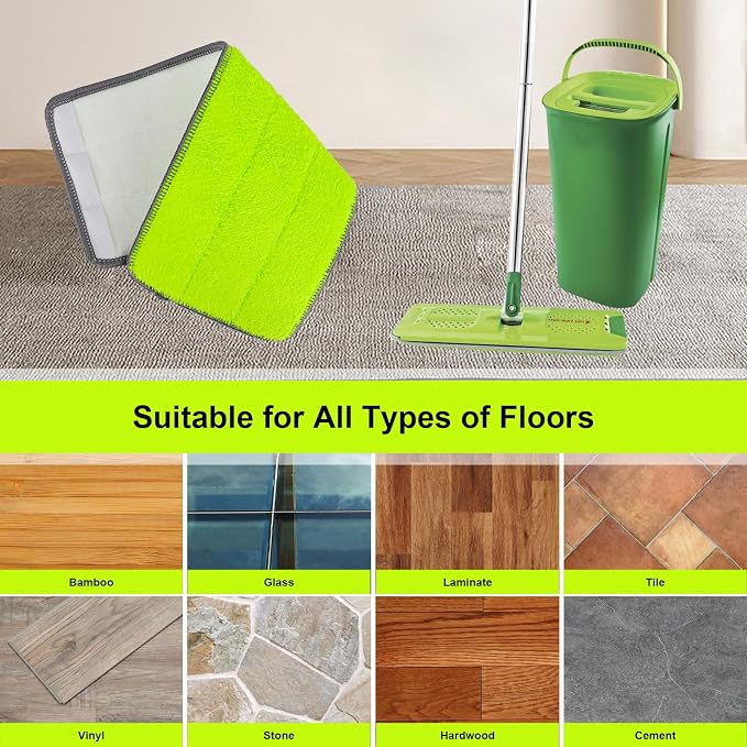 Microfiber Mop Pads for Libman Rinse 'n Wring Mop and Bucket System, 13in Washable & Reusable Microfiber Floor Cleaning Pads Head Refills for All 13" X 5" Flat Floor Mop
