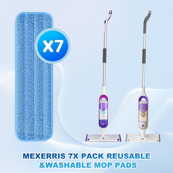 7 Pack Washable Mop Pads for Swiffer PowerMop: Microfiber Wet Mops Refills | Power Mop Pads Reusable Multi-purpose, Hardwood Floor Mop Pads Replacement, for 13''-15'' Spray Mops Multi-surface Floors