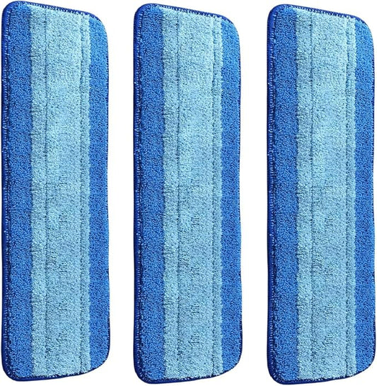 3 Pack Microfiber Cleaning Pads Compatible with Bona Mops, Safe for Hardwood and Hard-Surface Floors, Washable, Reusable