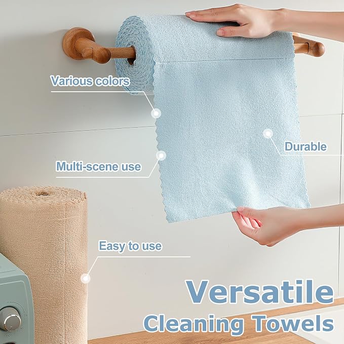 Jessy Home 80 Pack Microfiber Cleaning Cloth Roll Reusable Paper Towels 12"x12" Tear Away Cloth, Microfiber Towels for Cars, Wash Cloths, Lint Free Rags for House, Kitchen,Window,Cleaning Supplies
