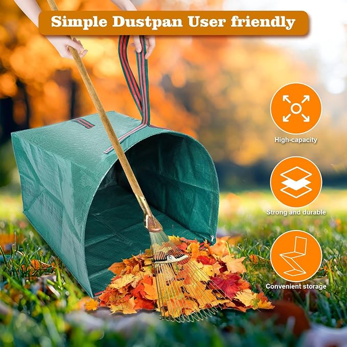 RISETEX Leaf Collector 3-Pack 40-Gallon Heavy Duty Yard Waste Bags | Collapsible&reusable;for grass clippings,leaves,garden trimmings,and yard debris;puncture-resistant fabric;easy-carry handles
