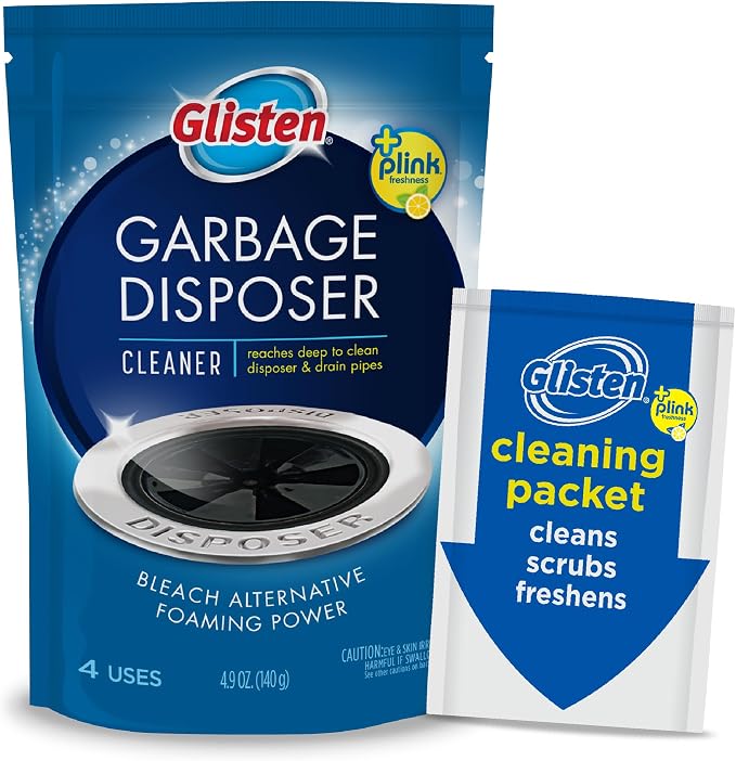 Glisten Garbage Disposer Cleaner 4 Pack Bundle with 21st Century Slow Release Iron Tablets 60 Count