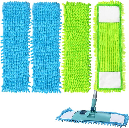 4PCS 16'' Microfiber Dust Mop Pads Compatible with Leifheit 55210 | Reusable Mop Refills,Replacent Wet Mopping Pad & Washable Dry Sweeping Cloths for Hardwood Floor/Tile/Marble Cleaning