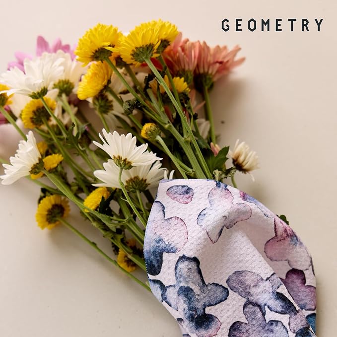GEOMETRY Kitchen Dish Cloths - Quick Dry Dishcloths for Kitchen - Premium Dish Rags with Geoweave - 3-Pieces Tiny Petals