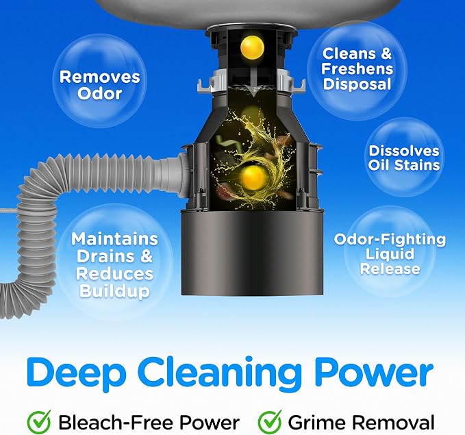 Compac Home [[60 Count]] Plink Garbage Disposal Cleaner and Deodorizer VALUE PACK - Lemon