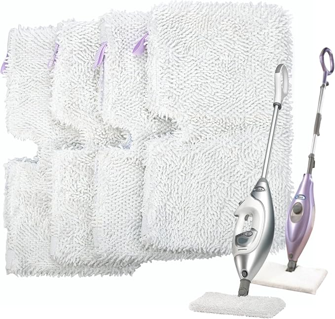 F Flammi 4-Pack Steam Mop Replacement Pads for Shark S3501 S3601 S3500 S3550 S3901 Double-Sided Microfiber Washable Mop Refills for Hardwood Tile Floor Cleaning, Compatible with Shark Steam Pocket Mop