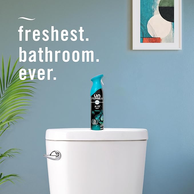 Febreze Air Mist Air Freshener Spray, Odor-Fighting Room Spray, Air Fresheners for Home and Bathroom and Kitchen, Aerosol Can, Unstopables Fresh Scent, Multicolor, 8.8oz (Pack of 3)