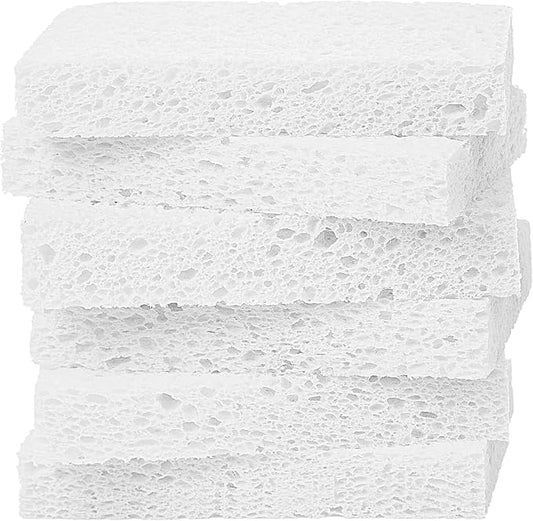 Kitchen Sponges,Heavy Duty Scrub Kitchen Sponge,Clean Tough Messes Without Scratching Sponges Kitchen,Pop Up Eco Sponges DIY White (6 Pack)