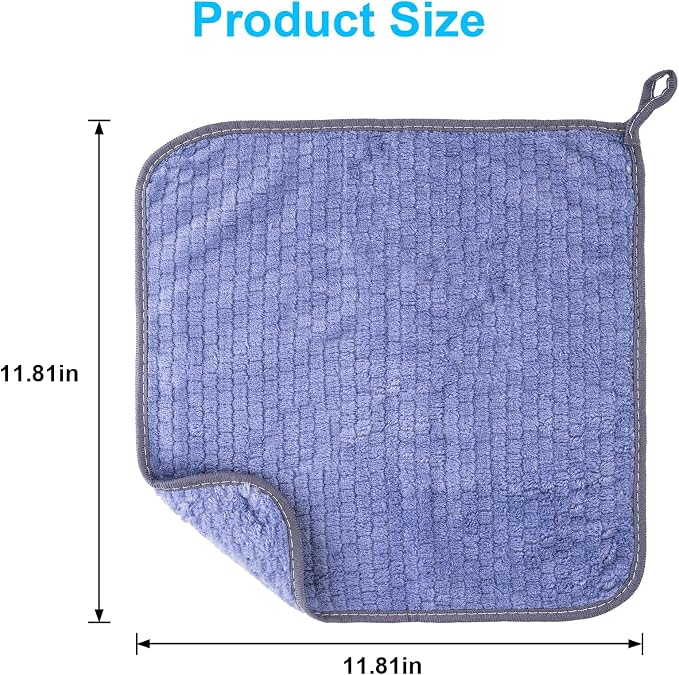 Microfiber Cleaning Cloths 12" x 12": 10 Pack Reusable lint-Free | Towels for Glass, Mirrors, Windows, Stainless Steel, Busting, Kitchen, Bathroom and Car Detailing