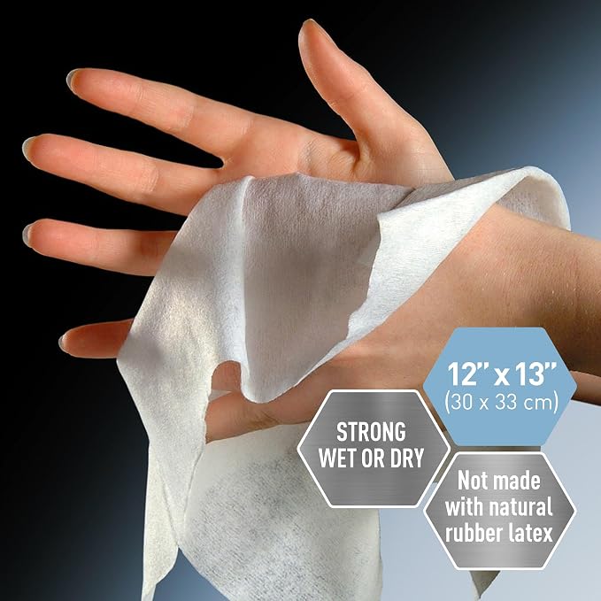 MED PRIDE Spunlace Towels 12x13 in,Soft,Lint-Free,Latex-Free,1080 Count