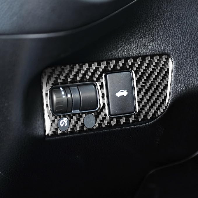 Real Carbon Fiber Trim for Subaru Accessories | for BRZ 2016 2017 2018 2019 2020 Headlight Switch Head Lamp Control Button Cover Interior Thick Overlay Decal - B