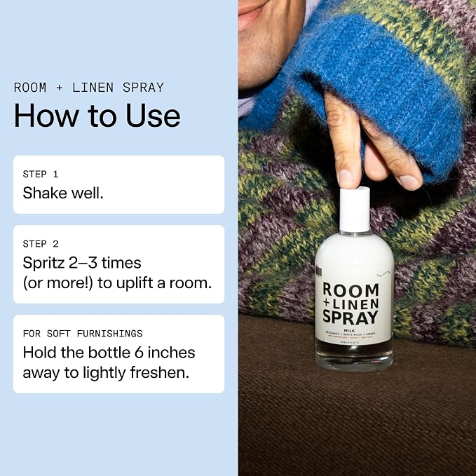 DedCool, Room + Linen Spray, Xtra Milk, Essential Oil Infused, 3 fl oz | Natural non-toxic formula freshens home, bedding, couch, closet & bathroom