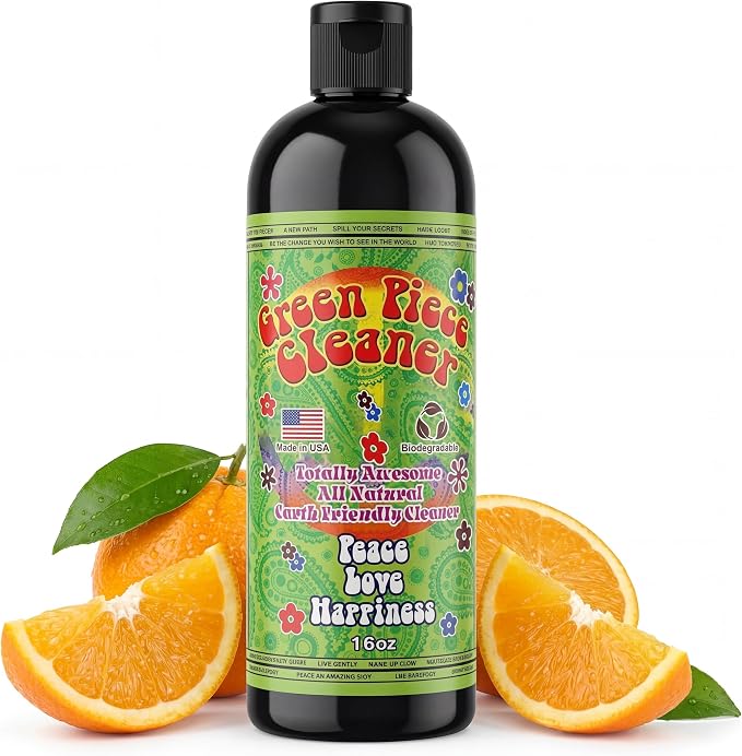 Green Piece® Glass Cleaner 1 Bottle (Made in USA)- All Natural Earth Friendly Multi-purpose Cleaner for Metal, Ceramic, Water Pipe 16 oz