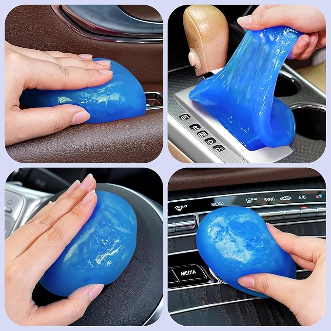 TeSabMi Car Cleaning Gel Car Cleaning Putty Car Putty Car Interior Cleaner Car Slime Car Detailing Kit Car Accessories Gifts for Men Women Stocking Stuffers Blue