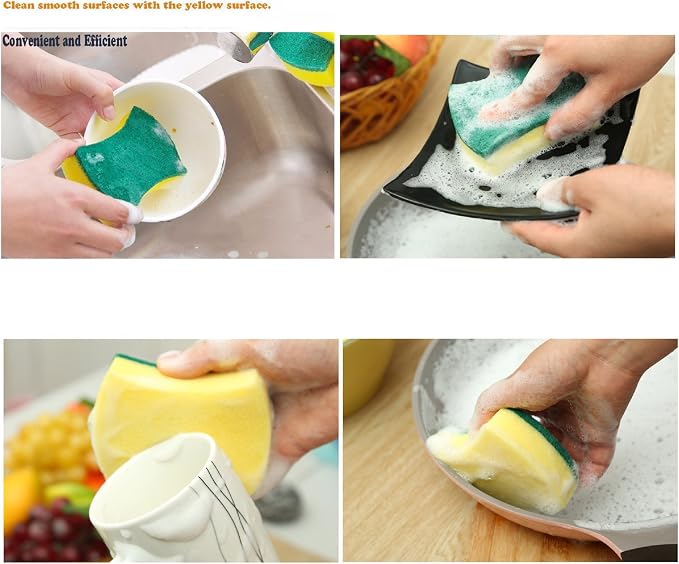 Kitchen Cleaning Sponge,Eco Non-scratch for Dish,Scrub Sponge(Pack of 24)