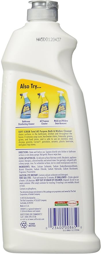 Soft Scrub Cleanser, Lemon, 24 oz-2 pk