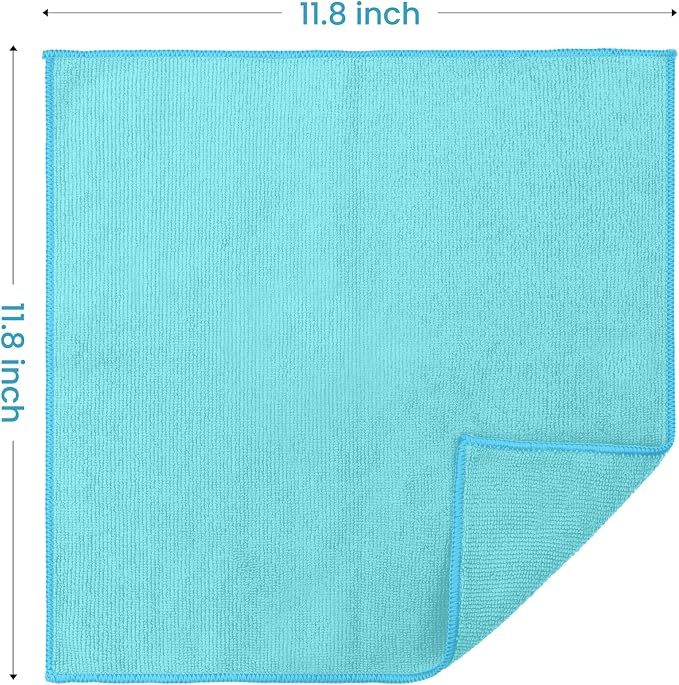 34 Pack Microfiber Cleaning Cloth, 11 Assorted Colors Cleaning Rags for Housekeeping, Colorful Reusable Microfiber Towels for Car, Kitchen, Bathroom and Household Cleaning Supplies, 11.8"X11.8"