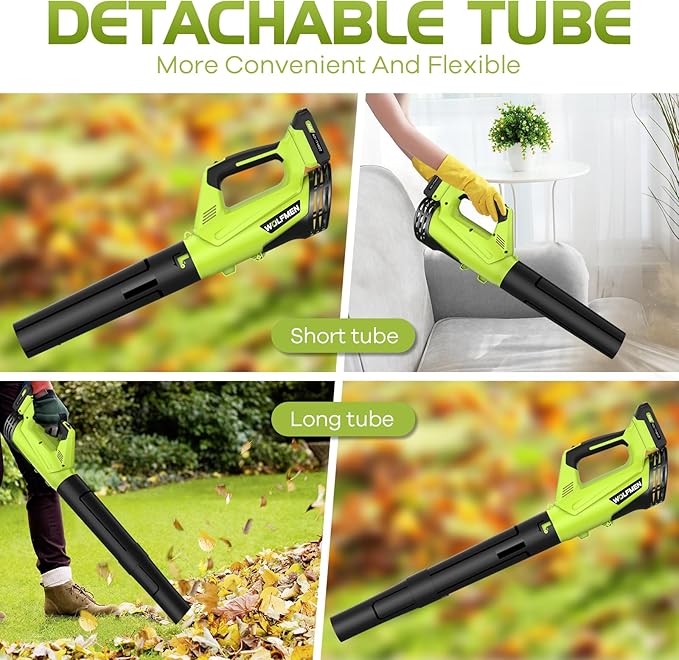 Leaf Blower, Electric Cordless Leaf Blower with 2 Batteries and Charger, 2 Speed Mode, Lightweight Leaf Blowers for Blowing Leaves, Lawn Care, Patio Cleaning and Dust
