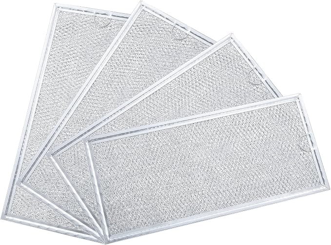 Microwave Filter Replacement for GE WB06X10596, Samsung, Whirlpool, Grease Filter 13 3/8" x 5 7/8", 4 Pack