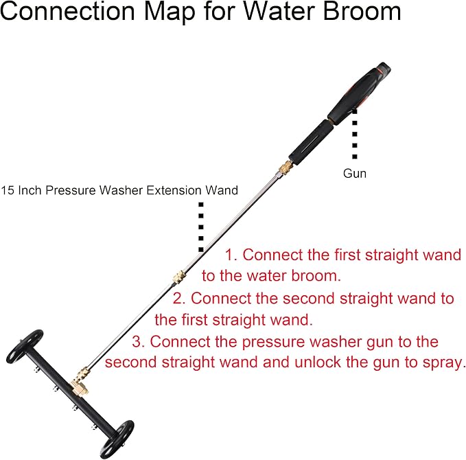 Tool Daily Dual-Function Undercarriage Cleaner 16 Inch, 3 Extension Wand | Underbody Car Wash Water Broom, Surface Cleaner for Pressure Washer, 4000 PSI