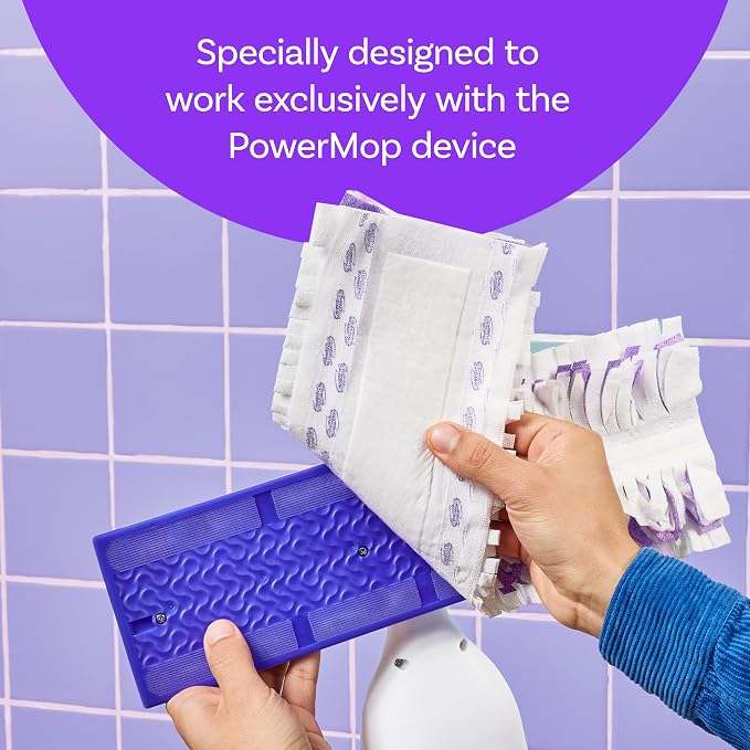 Swiffer Power Mop Refill Pack, Floor Cleaner for Mopping Tile, Vinyl, Laminate, Wood in Home, Bathroom, Kitchen, All Purpose Multi-Surface Cleaning, 5 Pads + 1 Lavender Solution, Pack of 4