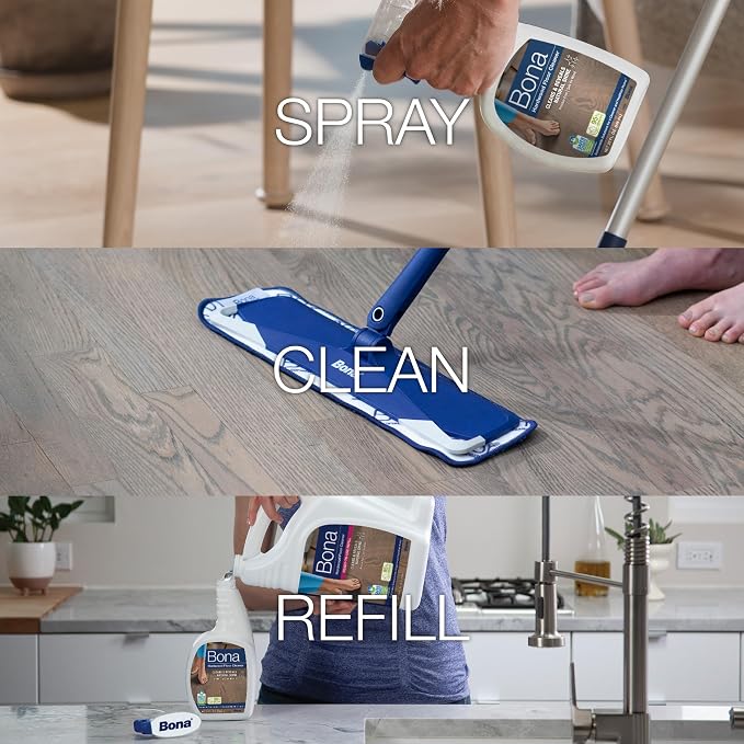 Bona Hardwood Floor Cleaner Spray - 32 fl oz - Residue-Free Floor Cleaning Solution for Wood Floors (Pack of 2)